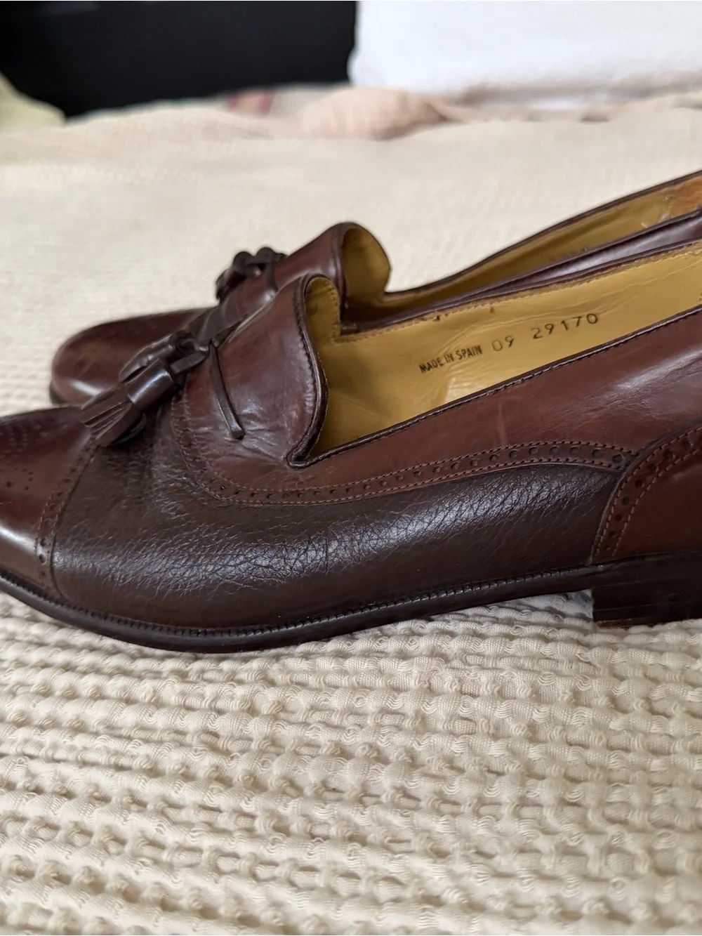 Mezlan Dark Brown Leather Tassel Loafers